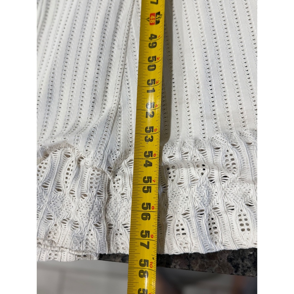 Sky White Crochet Knit Open Back Maxi Dress Long Sleeve Mermaid Gown AH737-9M M - Picture 10 of 10